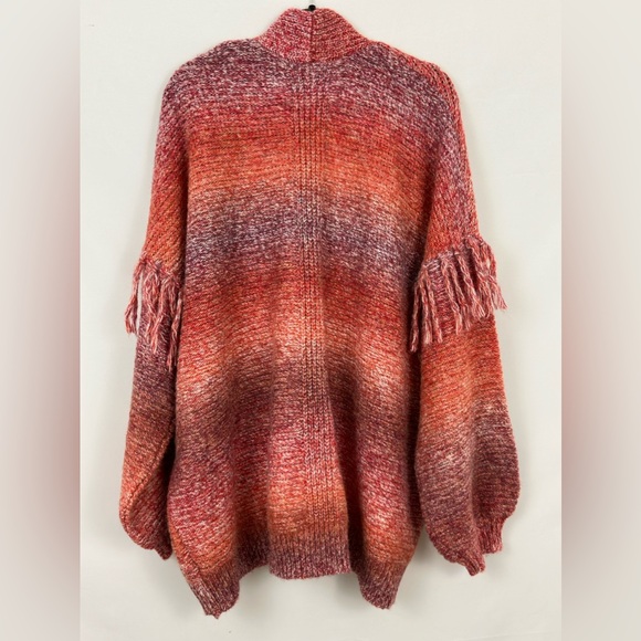 Frye and Co. Womens Long Sleeve Open Front Wool Blend Red Ombre Cardigan 3X  NWT - Picture 4 of 10